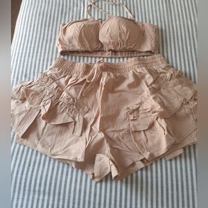 Story On Ruffle Short and Halter top set.